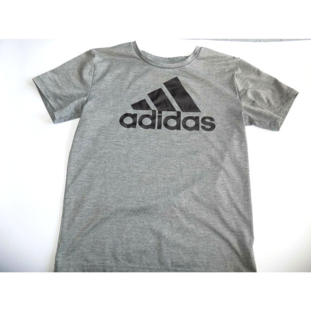 Adidas Boys Gray‎ Climalite Logo Graphic T-Shirt Size M 10-12